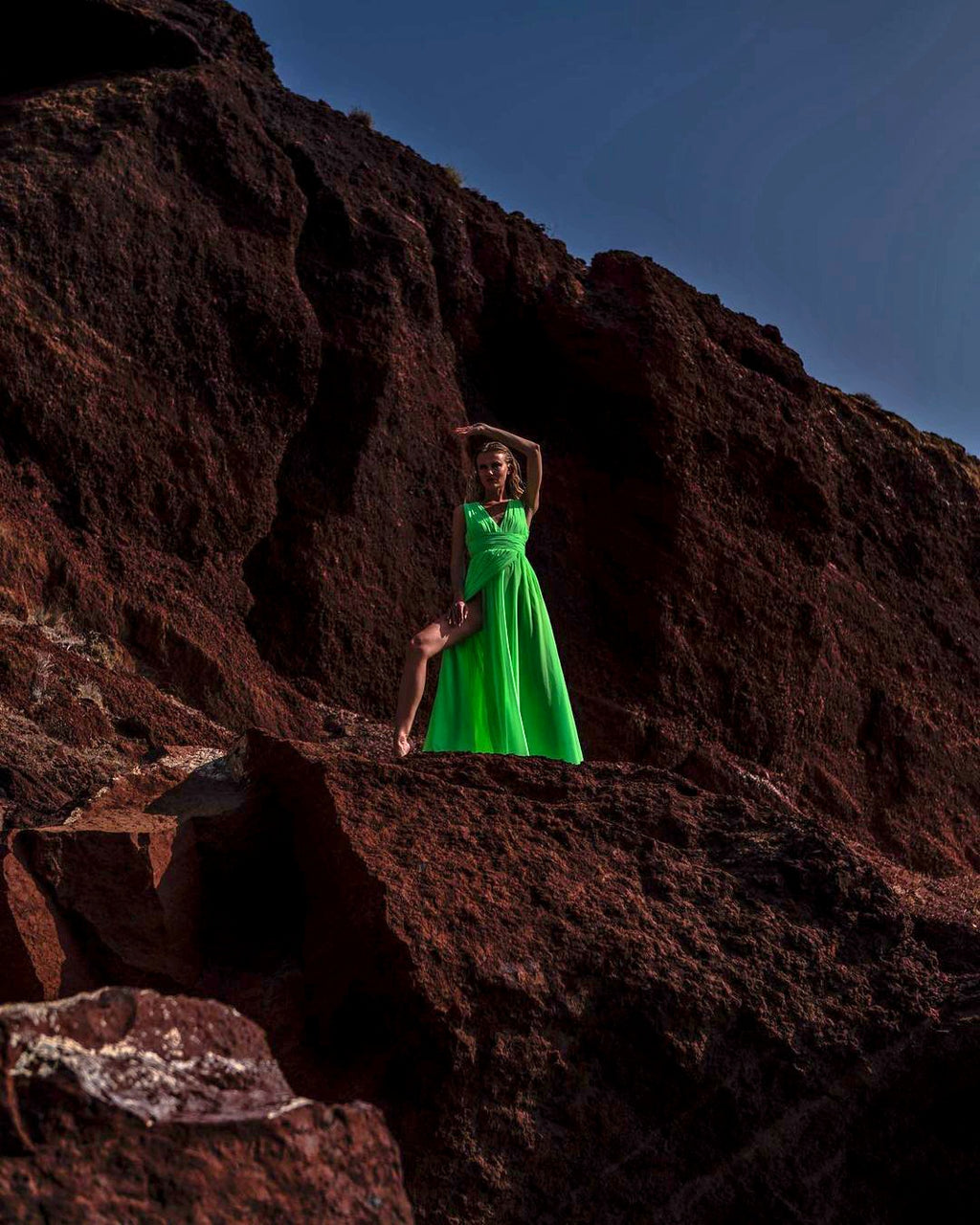 NEON GREEN GOWN EVENT DRESS