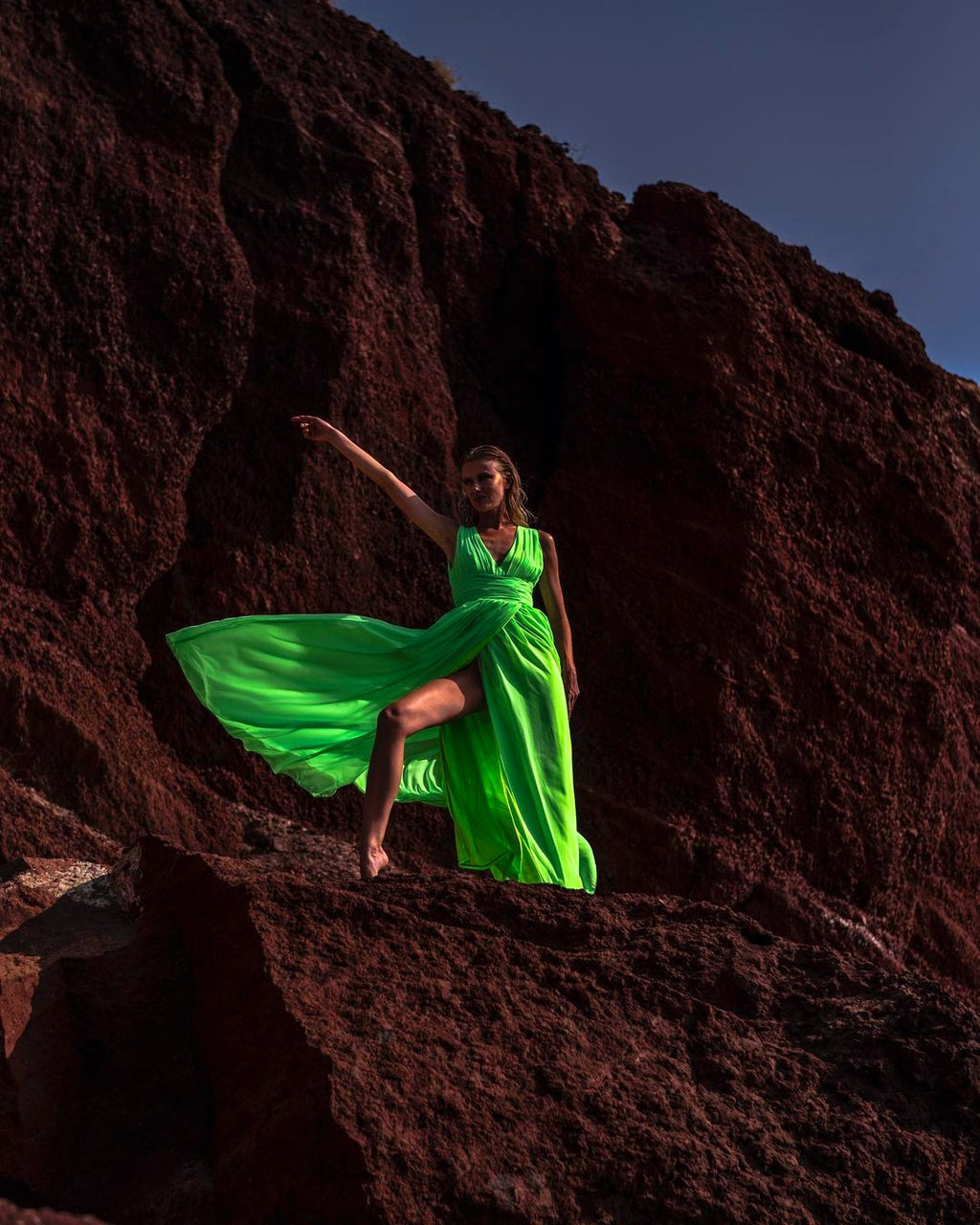 NEON GREEN GOWN EVENT DRESS