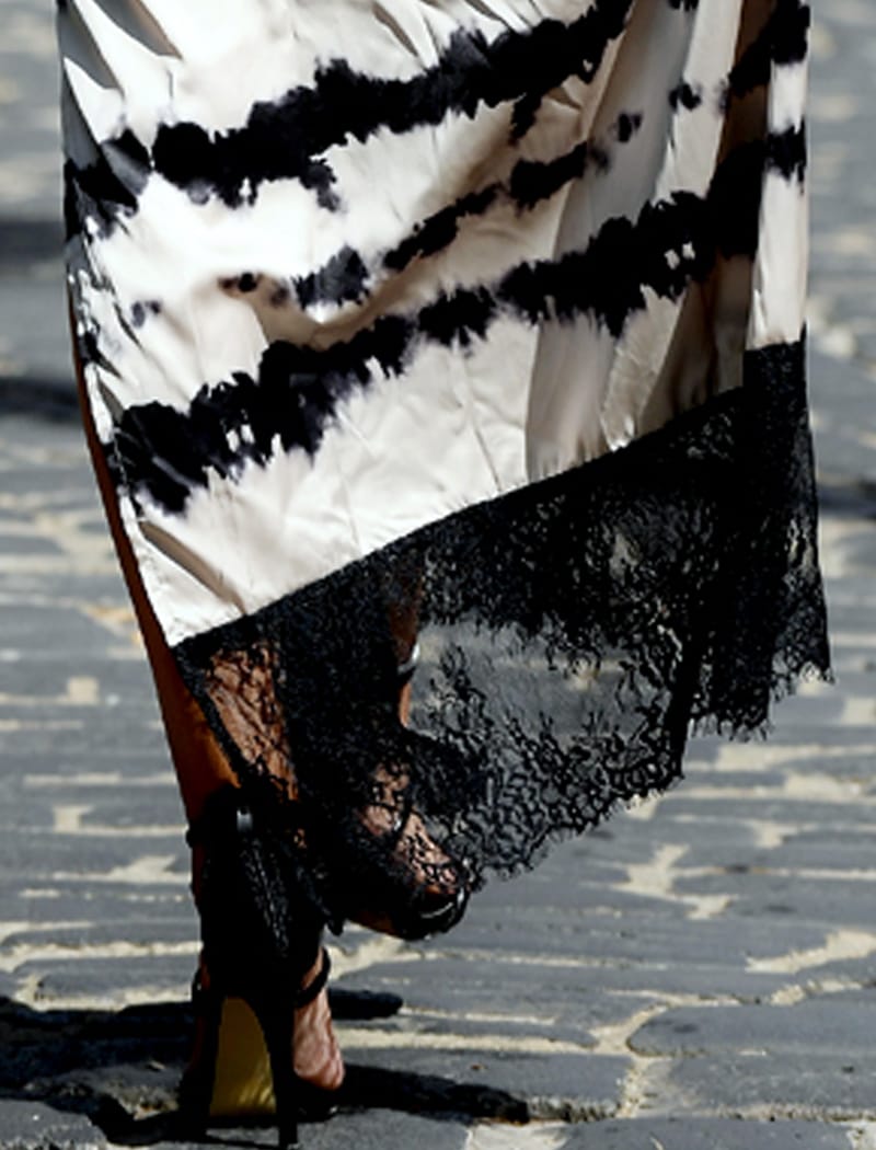 SILKY DRESS BLACK AND LIGHT GREY