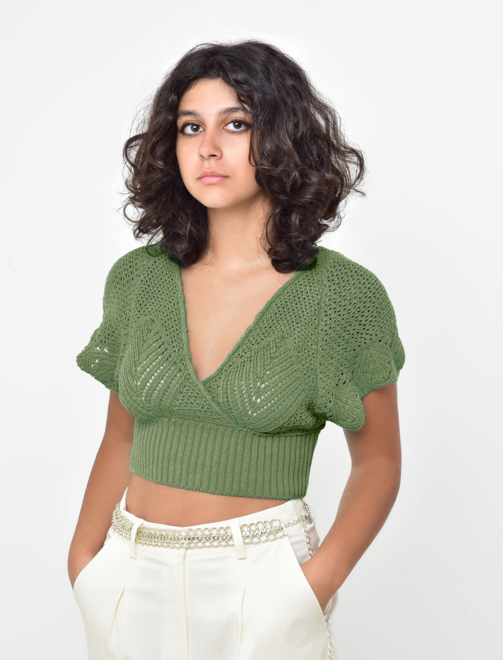 CROPPED TOP IN MAGLIA
