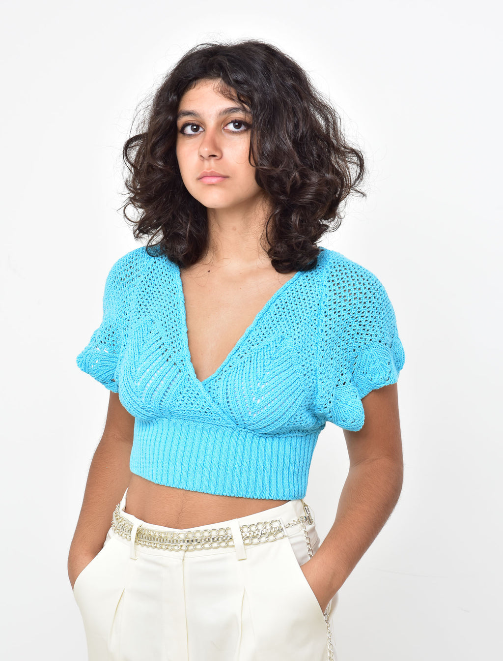 CROPPED TOP IN MAGLIA