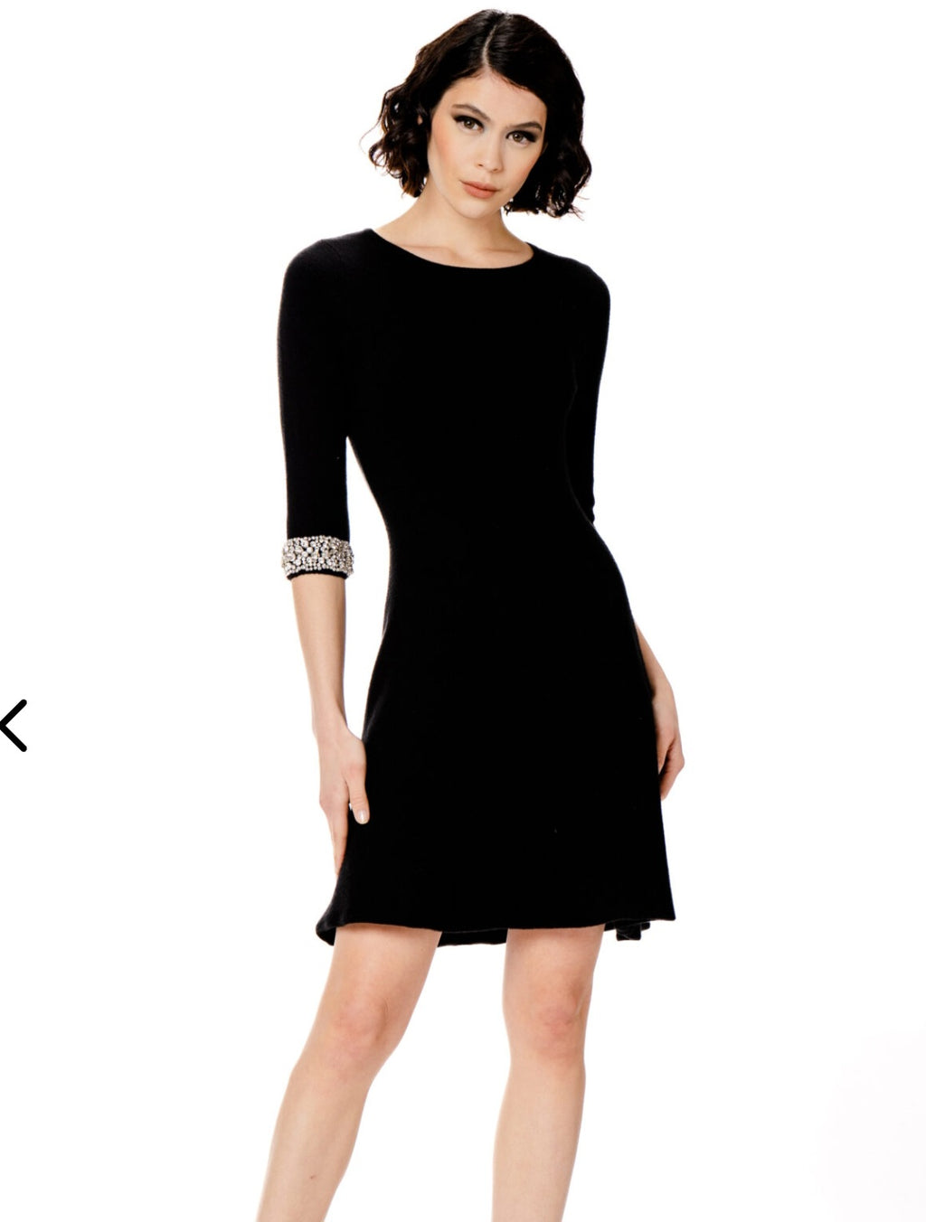 High-end knitted dress with Swarovski ornaments