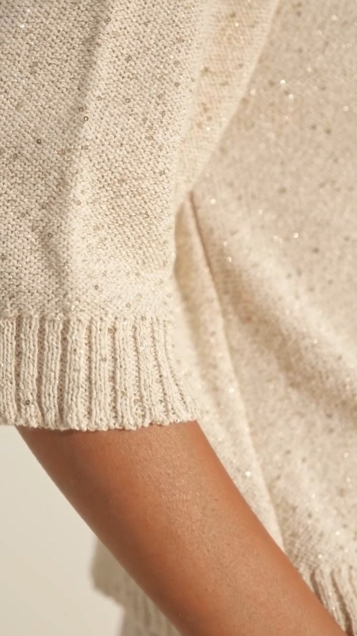 KNIT TOP PAILLETES
