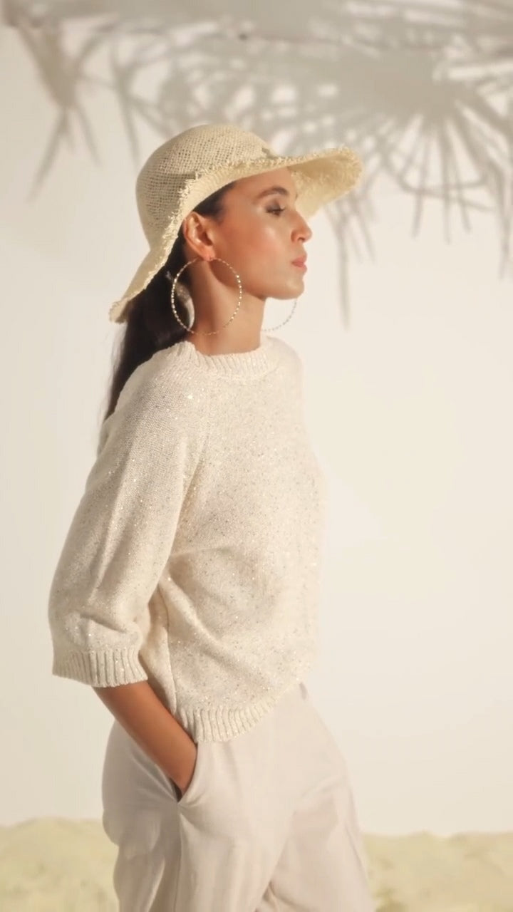 KNIT TOP PAILLETES