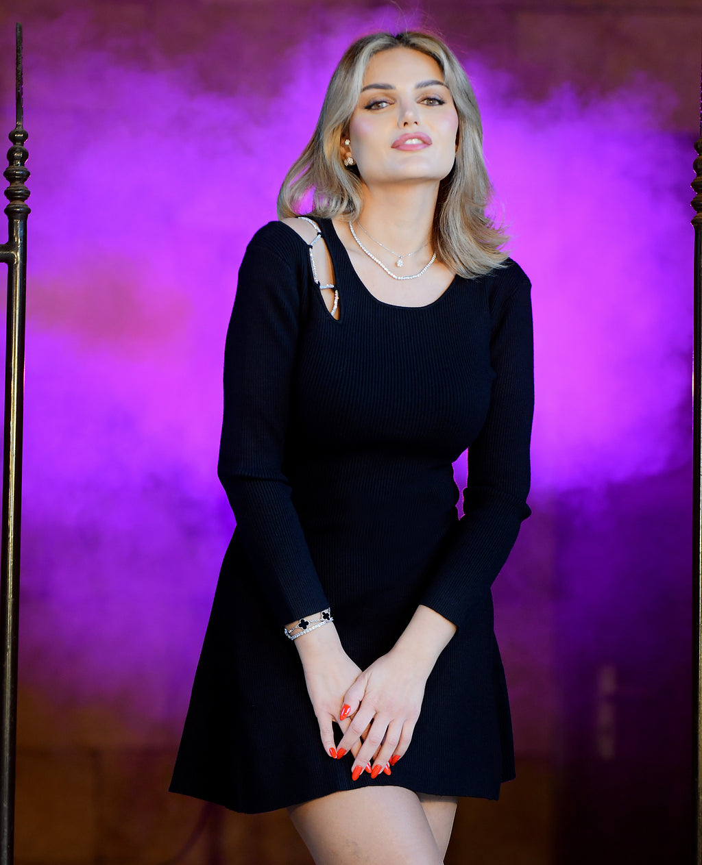 High-end knitted dress