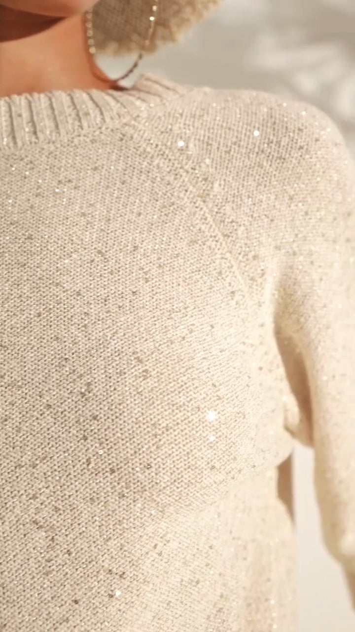 KNIT TOP PAILLETES
