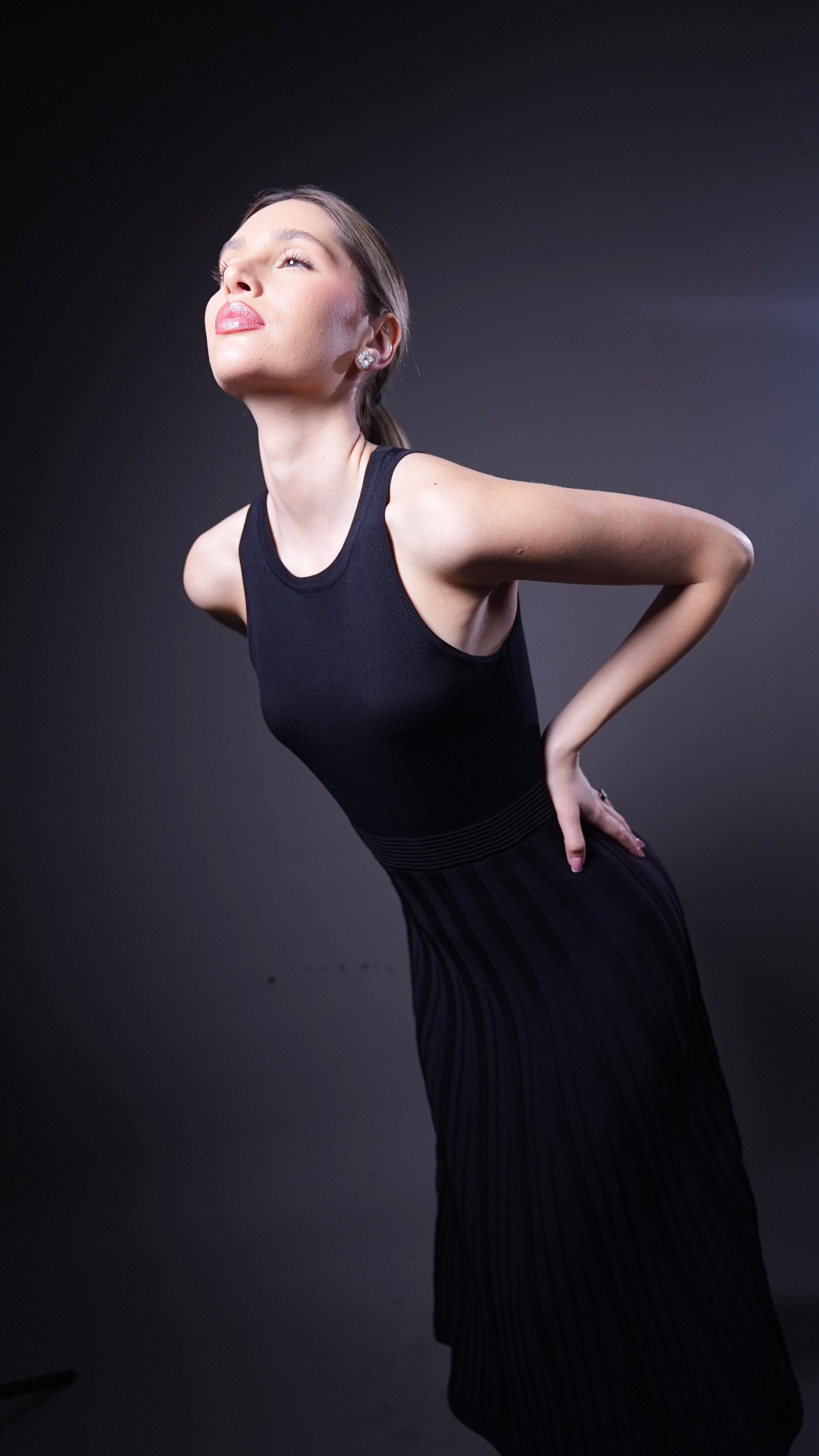 MERCERISED BLACK DRESS