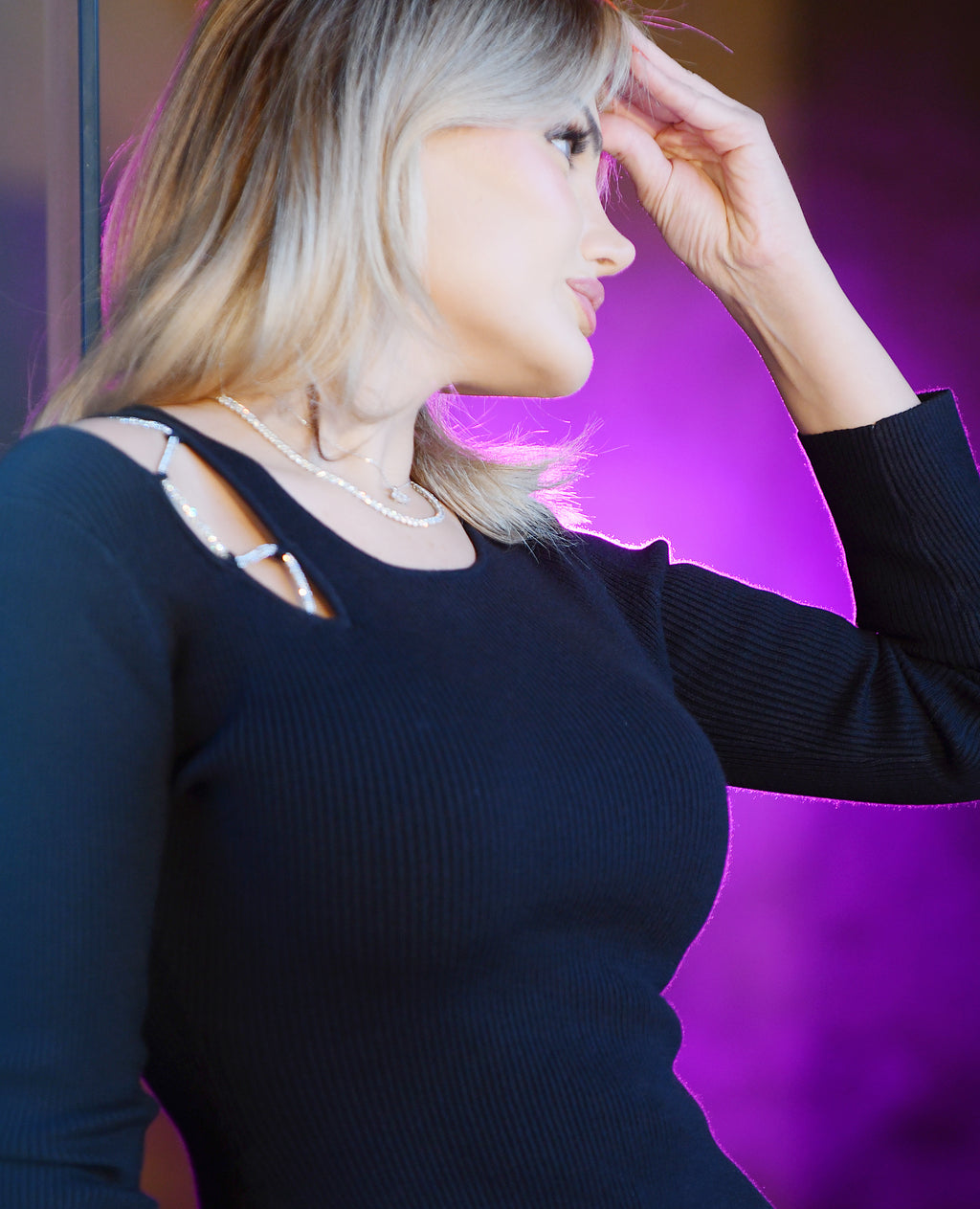 High-end knitted dress