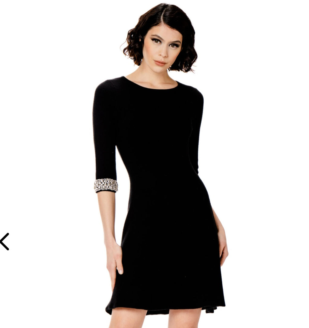 High-end knitted dress with Swarovski ornaments