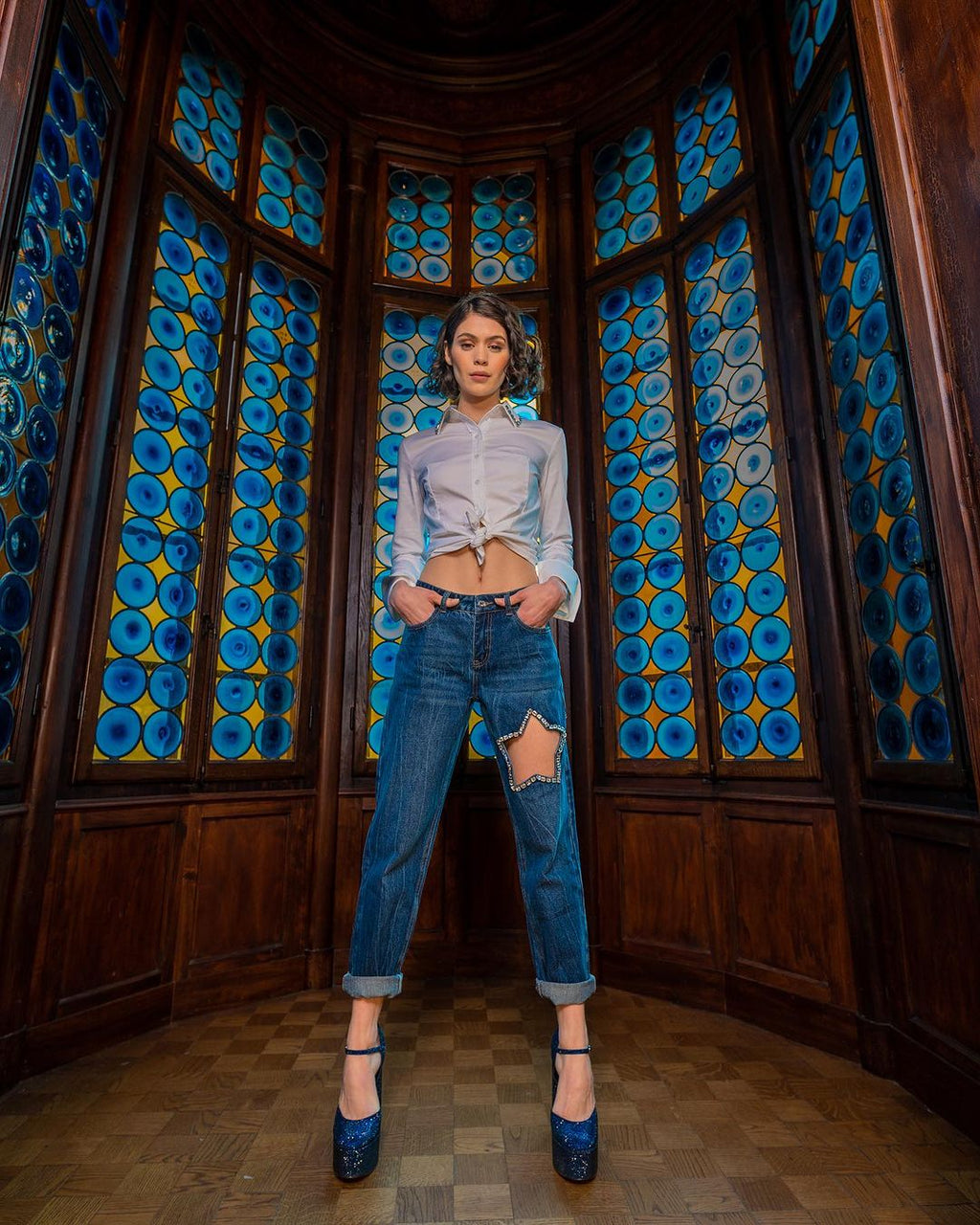 Jeans diamond stars