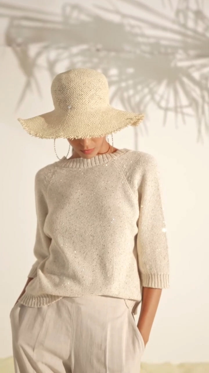 KNIT TOP PAILLETES