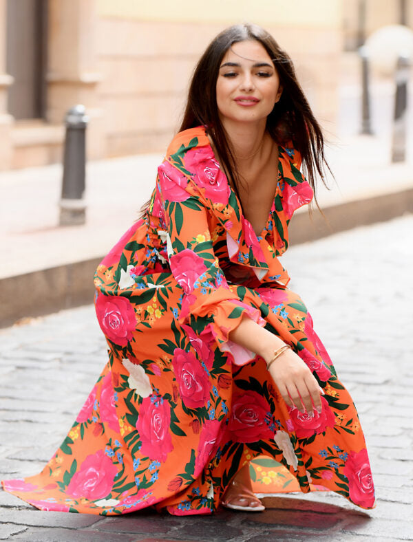 FIORI ARANCIO FANTASIA DRESS